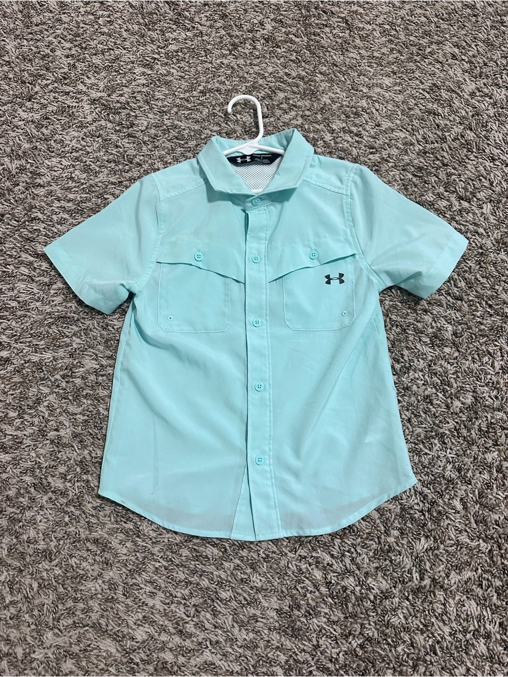 Under Armour Boys' Short-Sleeve Performance Button-Down Shirt - Teal